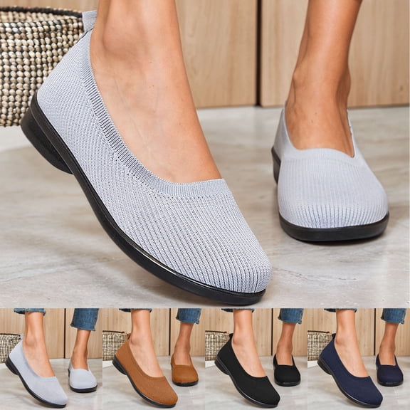 CAIXAI Orthopedic Dress Shoes for Women Arch Support Sneakers for Women Classic on Womens Walking Shoes Mesh Knitted Woven Mary Jane Shoes Hands Free Workout Gym Shoes