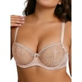 thumbnail image 2 of Deyllo Women Lace Balconette Bra Demi Shelf Bra Unlined Underwired See Through Bralette Pink Bras Clothes Size 38B, 2 of 6