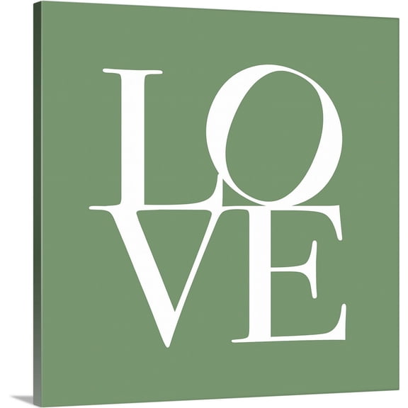 Great BIG Canvas | "Love in Green" Canvas Wall Art - 20x20