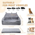 thumbnail image 3 of Dog Car Seats for Large Medium Small Dogs, Portable Dog Booster Car Seat with Safe Buckles and Storage Pockets, Pets Up to 120lbs, Machine Washable, 3 of 7