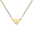 thumbnail image 1 of Collar Inicial de Corazón Uxcell para Mujeres, Cadena de Acero Inoxidable Baño de Oro de 18K, Collar Personalizado con Letra L para Regalos de Joyería para Mujeres, Tono Dorado, 1 of 6
