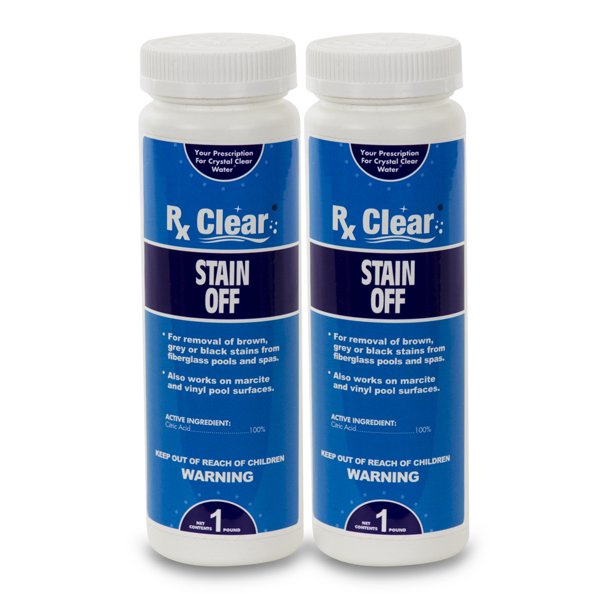 Rx Clear Stain Off Pool Stain Remover 1 lb Bottle 2 Pack Walmart