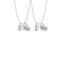 thumbnail image 2 of Delight Jewelry Silvertone Large Initial - F - Mother & Daughter Heart Necklaces (Set of 2), 19"+2", 2 of 4