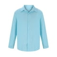 thumbnail image 1 of Blusa y camisa de manga larga con cuello vuelto para hombre, informal, de moda, de manga larga, con botones, lisa, con cuello vuelto, blusa de poliéster para hombre, 1 of 4