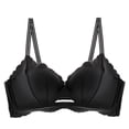 thumbnail image 3 of Sujetador sexy para mujer, ropa interior inalámbrica ondulada hueca, lencería push-up transpirable, sujetador, gris púrpura, 32/70B Inevent AP001165-17B, 3 of 7