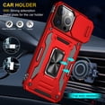 thumbnail image 5 of Allytechgroup Magnetic for iPhone 16 Case with 1x Screen Protector, Rotatable Kickstand Support Car Mount Slide Camera Cover Protective Phone Case for Women Men, Red, 5 of 7