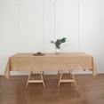 thumbnail image 2 of BalsaCircle 60" x 102" Natural Rectangular Premium Polyester Faux Burlap Tablecloth, 2 of 7
