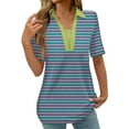thumbnail image 2 of Short Sleeve Shirt Women Work T Shirts Plus Size Striped Blouse Oversized Top My Reorder List, 2 of 5