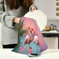 thumbnail image 6 of Dreamtimes Flamingo Kitchen Dish Towel 6 Pack, Soft Absorbent Dishcloths Reusable Hand Towel Washable Tea Towels for Home Kitchen Bar Table Decor, 28 x 18 Inch, 6 of 7