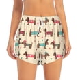 thumbnail image 2 of Picia Dachshund Dog Puppy Pattern Women's 2 in 1 Athletic Running Shorts High Waisted Workout Casual Gym Sweat Shorts with Comfy Liner Zipper Pockets-Small, 2 of 9