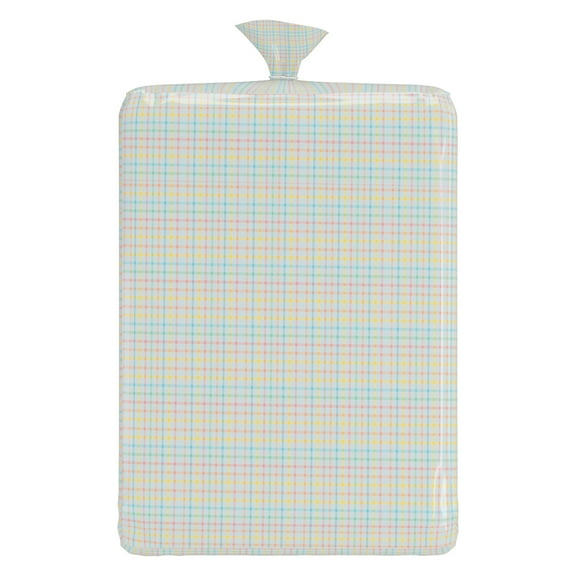 American Greetings 72 in. Baby Shower Plastic Gift Sack for StRollers, Pastel Plaid (1-Count)