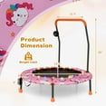 thumbnail image 3 of Gymax 36'' Mini Toddler Trampoline w/ LED Bluetooth Speaker Detachable Handle Kids Gifts Pink, 3 of 9