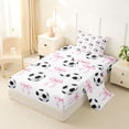 thumbnail image 2 of Erosebridal Pink Ribbon Bowknot Twin Sheet Sets For Bow Girl,Cartoon Soccer Pattern Ball Sport Theme Bedding 3-Piece, 2 of 6