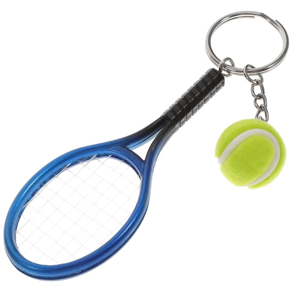 Masteelf Green PVC Key Chain with Mini Tennis Racket Design for Keys 12x3 7x2cm Lightweight PortableFunny Key Ring Gift