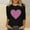 Black, variant on HaoXianJian Valentine's Day Shirt for Women Glitter Love Heart Printed T-Shirt Top 3/4 Sleeve Tee Crew Neck Casual Blouse Tops Size S-2X