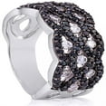 thumbnail image 1 of Silver With Black And White Cubic Zirconia Ring, 1 of 2
