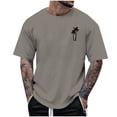 thumbnail image 3 of Mens T Shirts Casual Quarter Sleeve Big and Tall Summer Beach Tops Trendy Solid Color Round Neck Casual Summer Vacation Basic Streetwear, 3 of 5