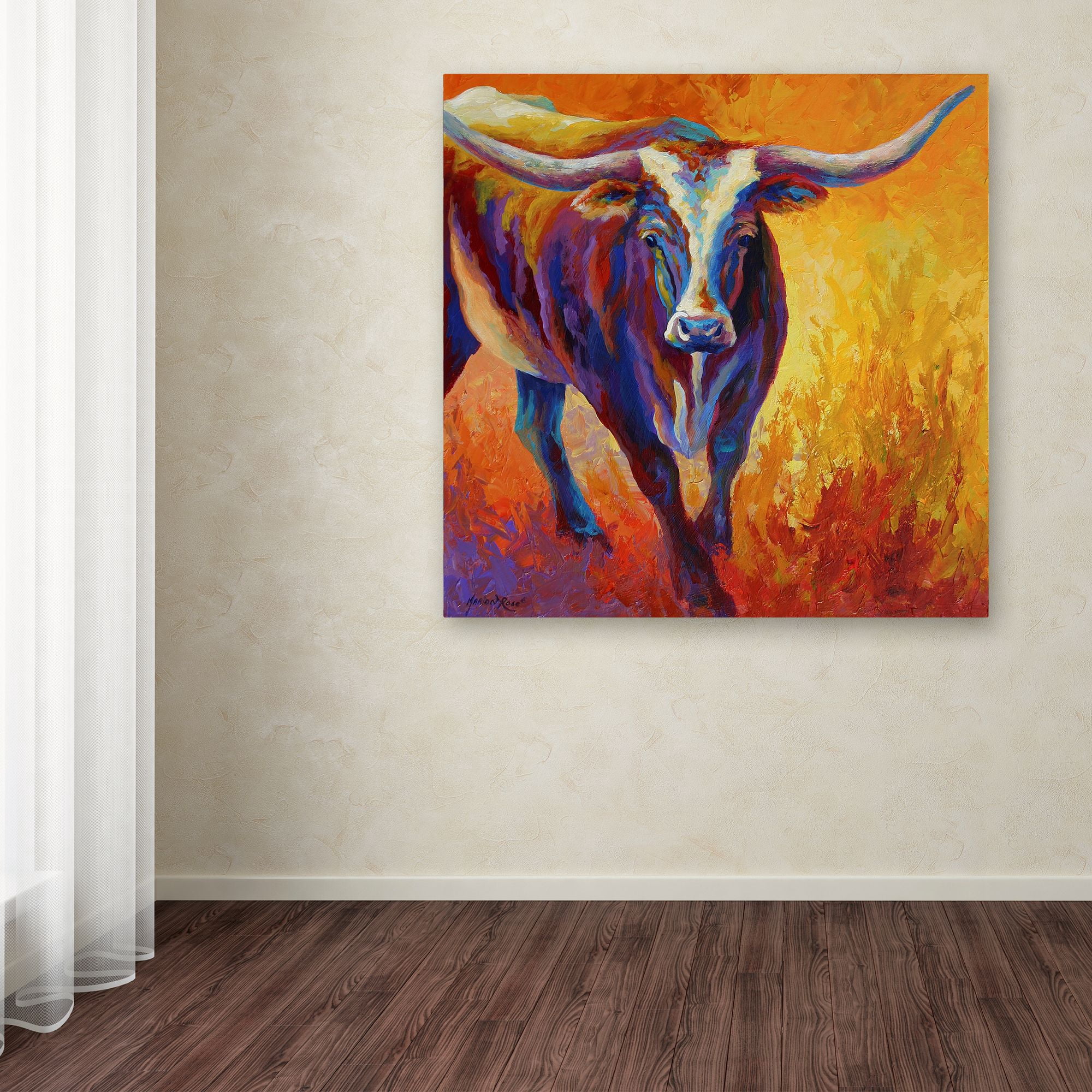 Trademark Fine Art 'Stepping Out Longhorn' Canvas Art by Marion Rose