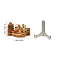 thumbnail image 3 of Aonerit 6X4In Ghost Reading Book Ornament, Wooden Halloween Figurine, Fall Harvest Tabletop Decor, Cute Farmhouse Desktop, Home Party Shelf, 3 of 5