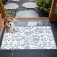 thumbnail image 4 of 2x3 Door Mat Rug, Light Blue Flower Non-Skid Rubber Backing Large Rectangle Rugs - Living Room Bedroom Home Office, Vintage Farmhouse Boho Leaf Spring Indoor Floor Mat Carpets Washable Rug, 4 of 9