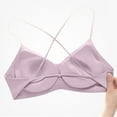 thumbnail image 3 of Lumtrix Seamless V-Neck Women Sports Bras Thin Straps Cross Back Wireless Workout Yoga Bras For Small Chests Pink 32, 3 of 4