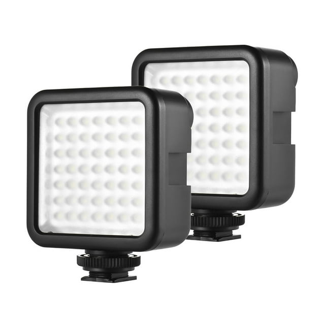 Andoer W49 Interlock Camera LED Panel Light Dimmable Camcorder Video With Shoe Mount Adapter for Nikon Sony A7 DSLR, Pack of 2pcs
