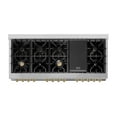thumbnail image 5 of ZLINE Autograph Edition 60" 7.4 cu. ft. Dual Fuel Range with Gas Stove and Electric Oven in Fingerprint Resistant Stainless Steel with White Matte Door and Champagne Bronze Accents (RASZ-WM-60-CB), 5 of 5