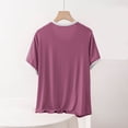 thumbnail image 4 of XuJwPNcy Pajamas Top for Women Sleep T-Shirt Crew Neck Short Sleeve Sleepwear Soft Pjs Tshirts Loose Comfy Lounge Shirt, 4 of 6