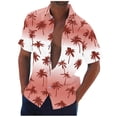 thumbnail image 2 of Blusa y camisa de manga corta con cuello vuelto Camisa casual para hombre Camisa de bolos vintage de manga corta Camisas de verano de playa cubana Camisa con botones Blusa para hombre Poliéster, 2 of 5