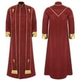 thumbnail image 3 of iiniim Mens Friar Medieval Renaissance Priest Long Robe Church Worship Halloween Party Cosplay Costume Red L, 3 of 4