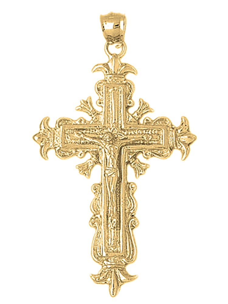 Rhodium-plated 925 Silver Budded Cross Pendant with 18 Necklace Jewels Obsession Silver Cross Necklace