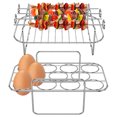thumbnail image 1 of 2 rejillas para freidora de aire de acero inoxidable 304 para huevos, resistente al calor, resistente al calor, con 4 pinchos, alfombrilla de silicona reutilizable, lavable, accesorios para freidora d, 1 of 11