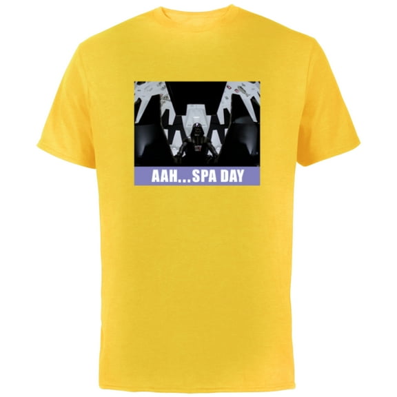 Star Wars Darth Vader Meditation Chamber “Aah…Spa Day” Funny - Short Sleeve Cotton T-Shirt for Adults - Customized-Yellow