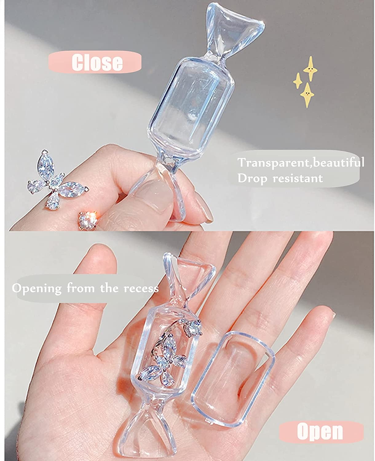 solacol Earring Boxes for Jewelry Gift Candy Shape Mini Storage Box  Transparent Cute Candy Earrings Ring Jewelry Box Small Jewelry Boxes for  Gifts