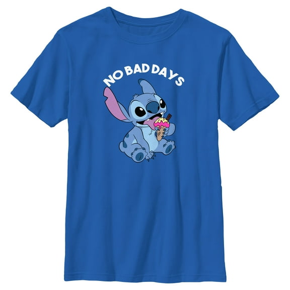 Boy's Lilo & Stitch No Bad Days Graphic Tee Royal Blue Large