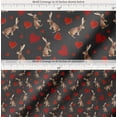 thumbnail image 2 of Soimoi Gray Cotton Voile Fabric Bunny & Heart Printed Craft Fabric by the Yard 42 Inch Wide, 2 of 7