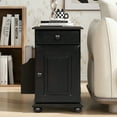 thumbnail image 4 of Harper & Bright Designs Vintage End Table with Drawer, Adjustable CoffeeTable with USB Ports, Sofa Side Table with Bookshelf for Small Space, Espresso, 4 of 16