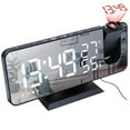 thumbnail image 3 of Led Digital Alarm Clock With Projection 180 °, Radio Alarm Clock With Usb Connection, Large Led Display, Snooze Dual Alarm, 4 Projection Brightness With Automatic Dimmer, 3 of 6