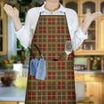 thumbnail image 6 of Brown Red Yellow Plaid Checkered Pattern Apron-Garden Aprons for Women with Pockets-Cotton Linen Waterproof Kitchen Cooking Gardening Aprons Adjustable for Kitchen,Cooking,BBQ and Salon 33x27 Inch, 6 of 7