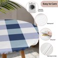 thumbnail image 3 of Navy Blue Plaid Round Tablecloth for 45-54 Inch Tables,Fitted Table Cover with Elastic Edge,Spring Farmhouse Buffalo Checkered Waterproof Outdoor Table Cloth Protector for Patio Garden Dinner Picnic, 3 of 9