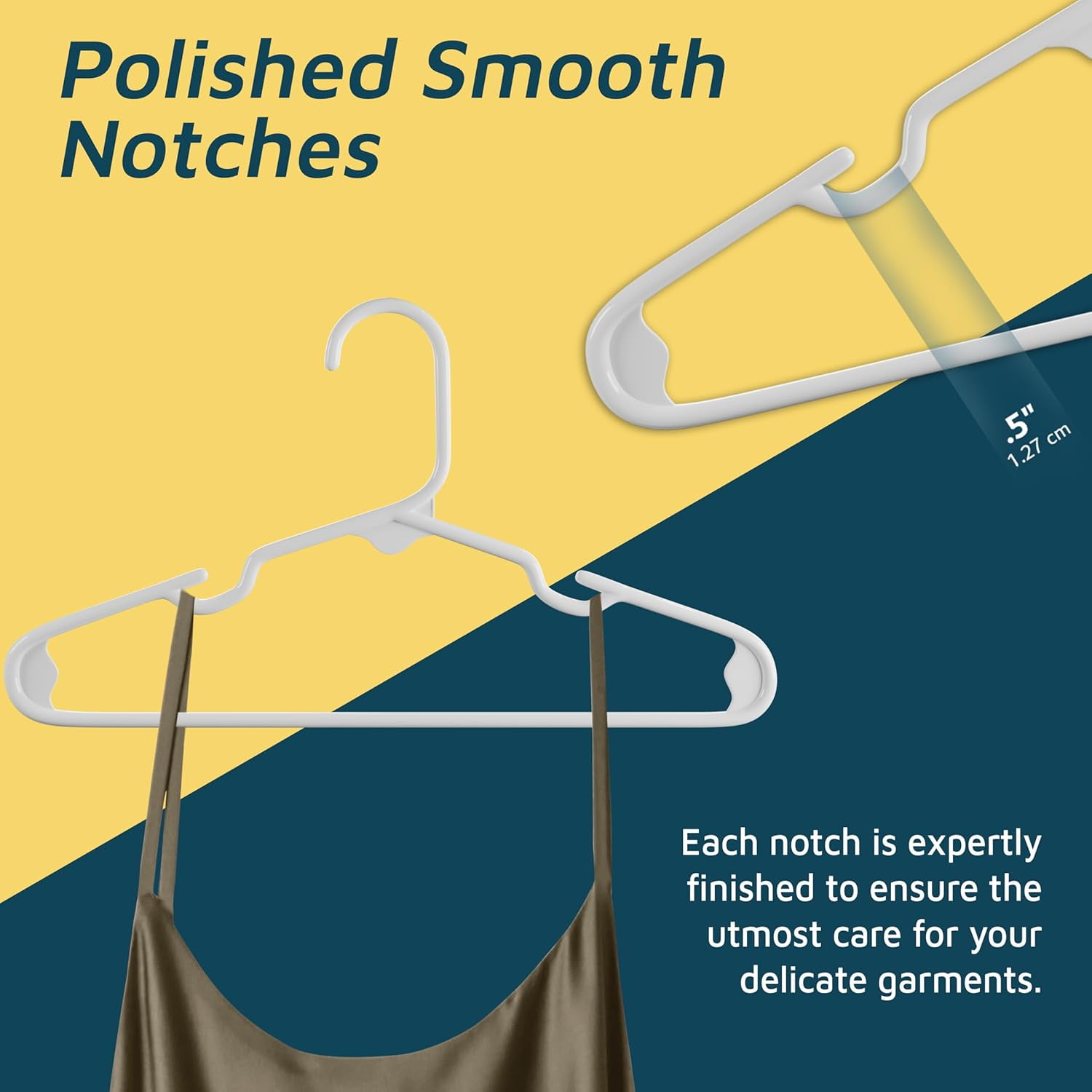 Plastic Kids Clothes Hanger – Children Clothes Hanger with Shoulder Notch, 11.6 Inch Space-Saving Closet Organizer for Baby, Toddler, and Kids Clothing, Hold Up to 5 lbs, Pack of 10, White