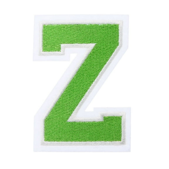 Iron on Letter Patches, 3 Inch Letter Z, Iron on Letter Patches Large, Embroidered Letter Patches Green