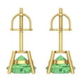 thumbnail image 4 of Clara Pucci 3Ct Green Round Cut VVS1 Screw Back Stud 18k Solid hypoallergenic Gold Designer Earrings For April, 4 of 7