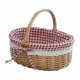 thumbnail image 1 of Woven Picnic Baskets in White, Oval, with Handle, Empty, Wedding Basket, Small Natural wood color, 1 of 5