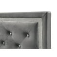 thumbnail image 3 of Dark Grey Velvet Upholstered Panel Bed with Faux Crystal in Full, 3 of 3