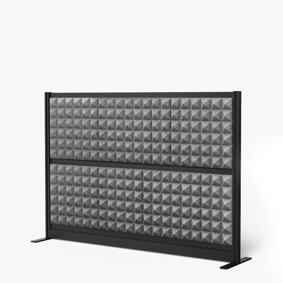 Luxor Studio Modular Wall Room Divider, 70" x 48", Black Frame, Freestanding