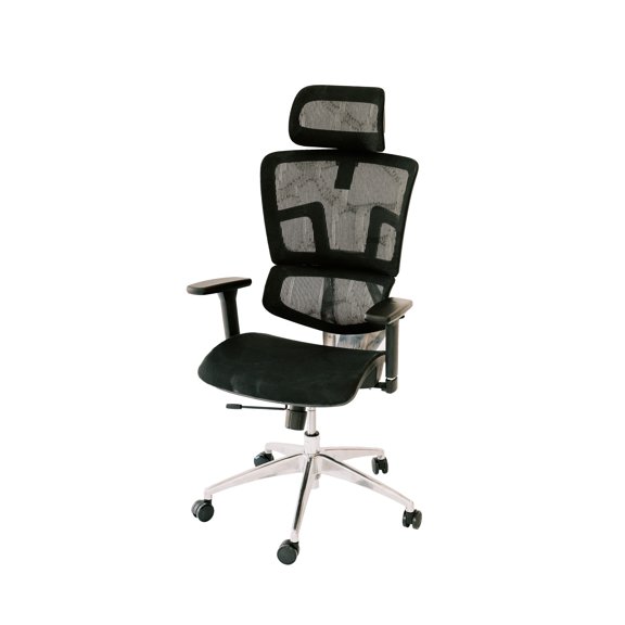 Ergomax Ergonomic Office Chair Height Adjustable, Breathable Mesh Fabric, Home Office Chair, 53 in. Max Height Black