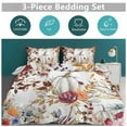 thumbnail image 5 of 3 Pcs Soft Bedding Set, Includes 1 Duvet Cover with Zipper And 2 Pillow Shams,Thanksgiving Watercolor Pumpkins Twin(86"x70"), 5 of 8