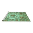 thumbnail image 2 of Ahgly Company Machine Washable Indoor Square Abstract Turquoise Blue Modern Area Rugs, 7' Square, 2 of 4