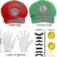 thumbnail image 2 of Super Mario Bros Mario y Luigi sombreros gorras bigotes guantes botones disfraz Cosplay, 2 of 4